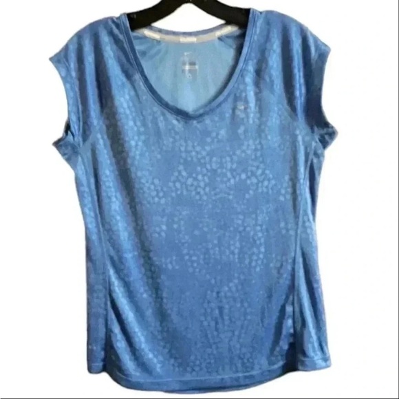 Nike Blue Sequin Cap Sleeve Blouse - Picture 1 of 3